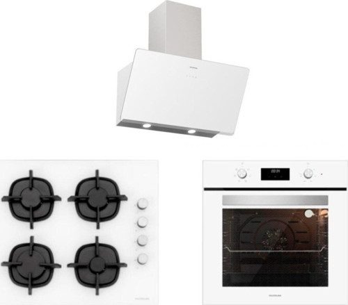 Beyaz Cam Ankastre Set 5 Yıl Garanti (3457 Soho 60+Cs5343W01+Bo6502W02)