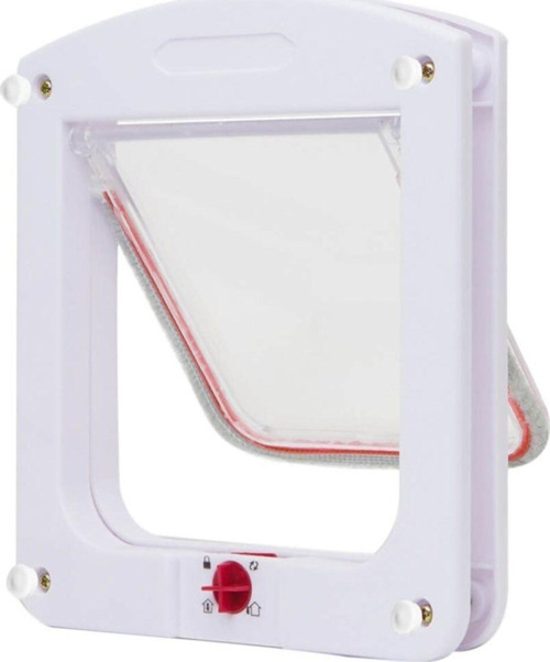 Kedi Kapısı 4 Yön Kilit Mekanizmalı 22x20x3 Cm Beyaz