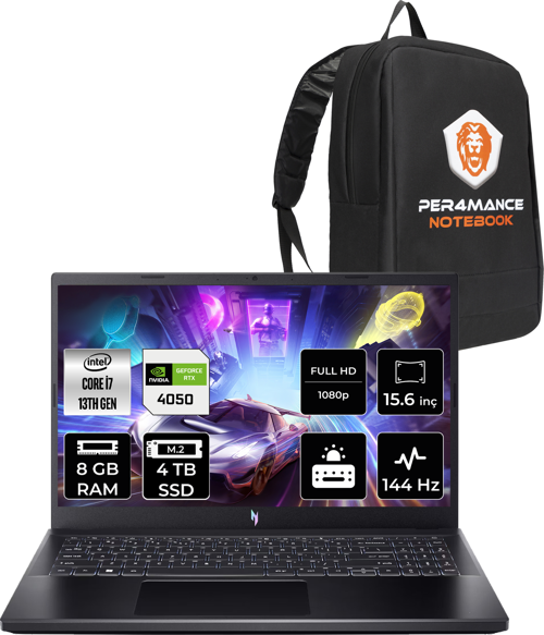 Nitro V 15 i7 13620H 8GB 4TB SSD RTX4050/6GB 144Hz FHD 15.6" FDOS Gaming Laptop