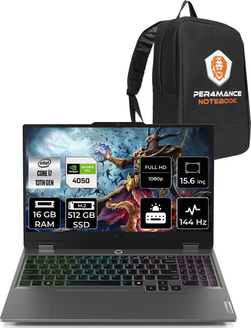 LOQ i7 13650HX 16GB 512GB SSD RTX4050/6GB 105W 144Hz FHD 15.6" FDOS Gaming Laptop