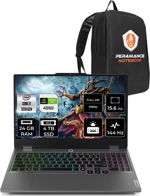 LOQ i7 13650HX 24GB 4TB SSD RTX4050/6GB 105W 144Hz FHD 15.6" FDOS Gaming Laptop