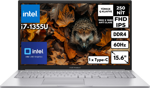 Vivobook 15 i7-1355U 64GB 512GB SSD 15.6" FHD Windows 11 Home Taşınabilir Bilgisayar X1504VA-NJ412HMF74