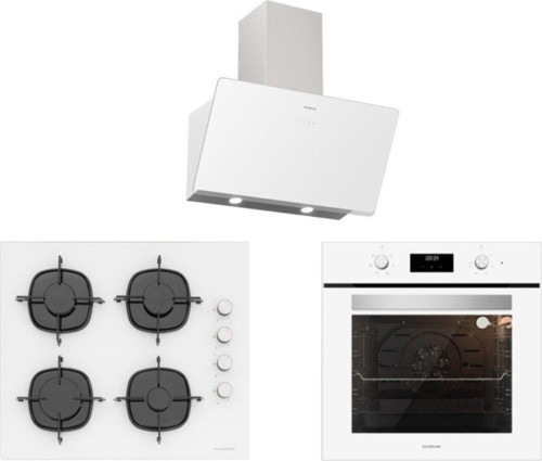 Beyaz Cam Ankastre Set (3457 Soho 60+Cs5335W01+Bo6502W02)