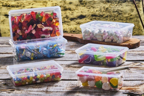 Plastik Kapaklı Saklama Kabı 10 Adet-Bakliyat,Yemek,Oyuncak,Hobi,Dondurucu-1 Litre 19X13X6Cmpp600