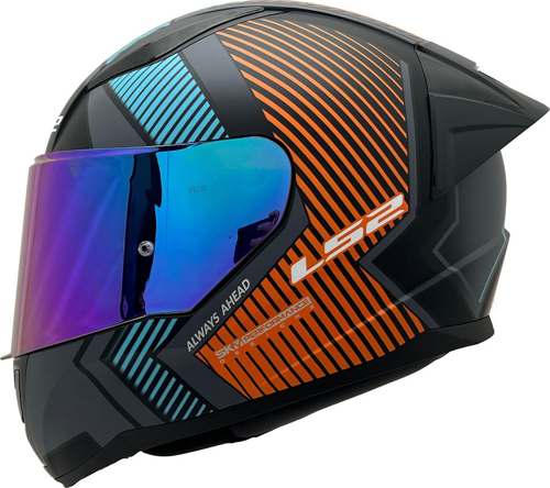 Rapid 2 Extra Race Full Face Motosiklet Kaskı Yarış Spoiler + Şeffaf + Gökkuşağı Vizörlü
