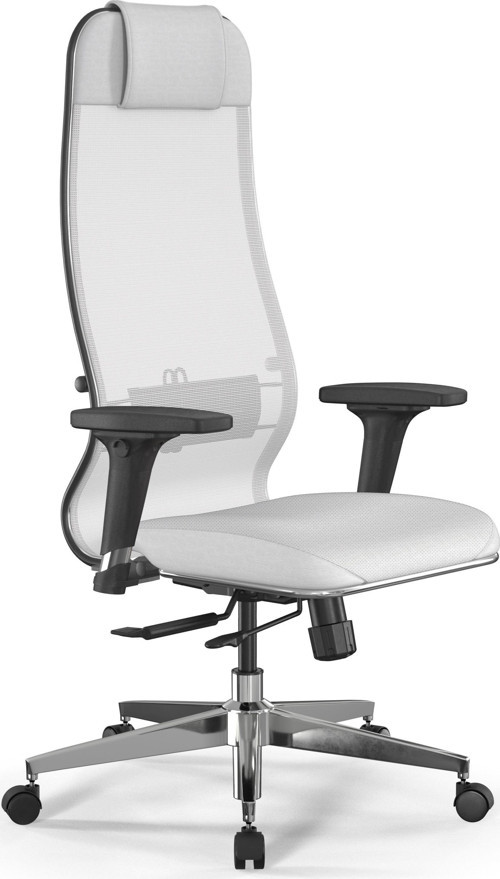 Deri ve Fileli Ofis Sandalyesi- Yönetici Koltuğu - Synchro SIT10-B1-115D / 4011199 Beyaz