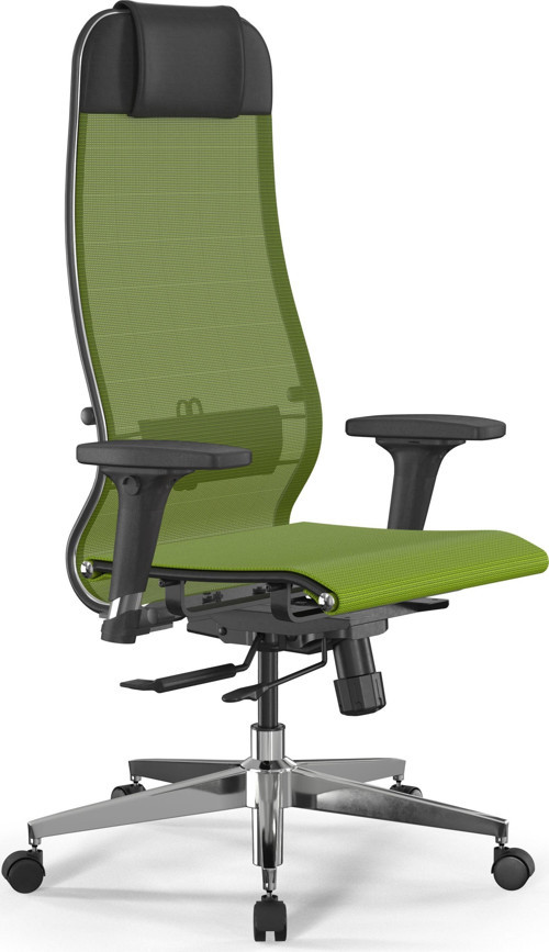 Deri ve Fileli Ofis Sandalyesi- Yönetici Koltuğu - Synchro SIT10-B1-115D / 4011199 Yeşil