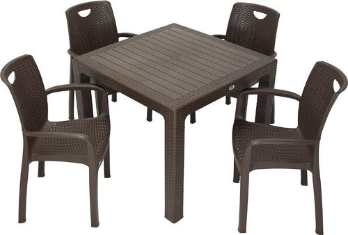 Elit Rattan 90x90 Zeugma Koltuk Masa Takımı KAHVERENGİ