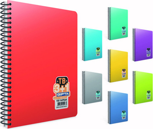 Tb Spiralli Speratörlü Pp Kapak A4 280 Yaprak 5+2 Defter