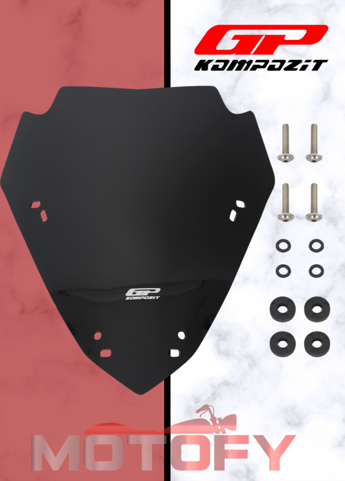 GP Kompozit Yamaha XMAX 250 2024 Uyumlu Spor Ön Cam Siyah 40 cm