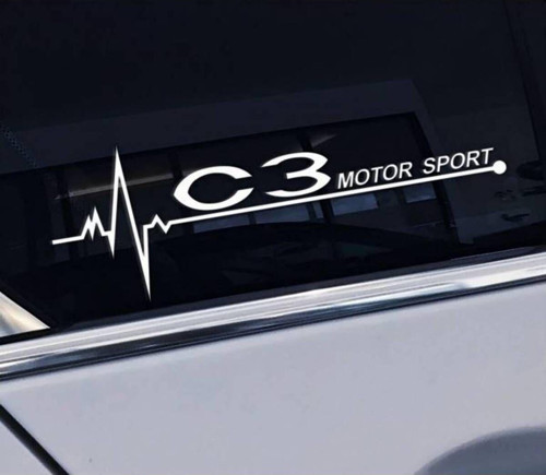 C3 Yan Cam Sticker Oto Kapı Çıkartma Tuning oto 20 cm x 7 cm yazı 66