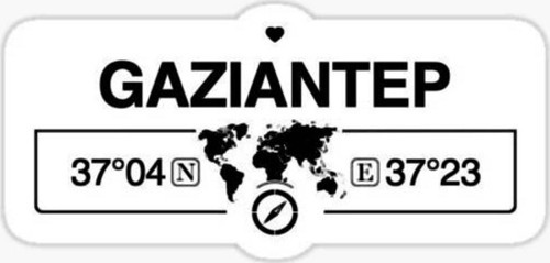 Gaziantep Gps Harita Sticker Oto Araba Yapıştırma 17CM yazı 180