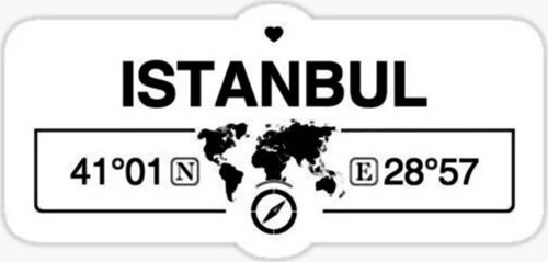 İstanbul Gps Harita Sticker Oto Araba Yapıştırma 17CM yazı 232