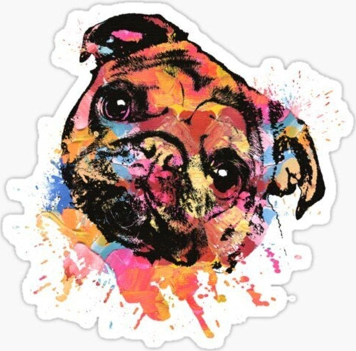 Pug Irkı Cinsi Köpek Sticker Araba Oto Yapıştırması 17cm A6