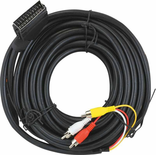 Scart 3 RCA 10 Metre Renkli Rca Girişini Scart Girişine Çevirici Kablo
