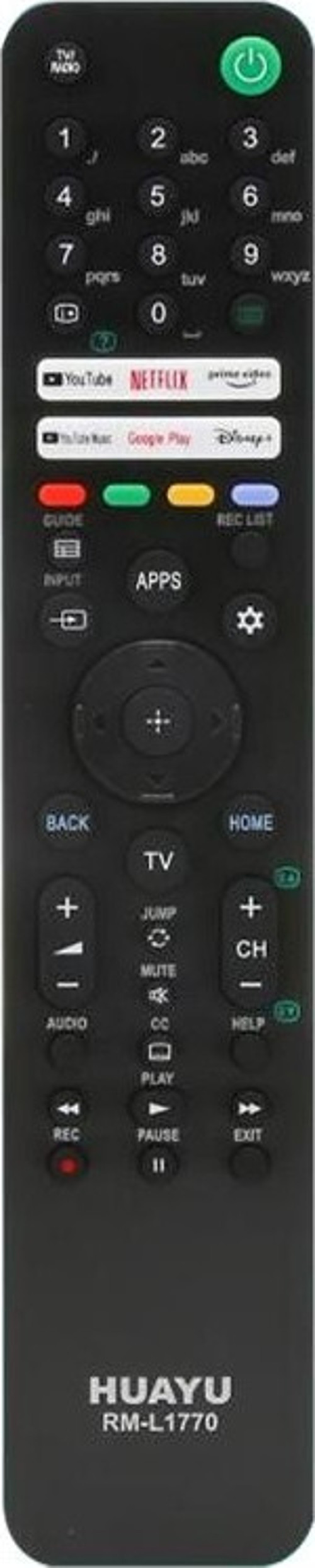 KL RM-L1770 SONY YOUTUBE-PRIME VIDEO-GOOGLE PLAY-NETFLIX-DISNEY TUŞLU LCD LED TV KUMANDA