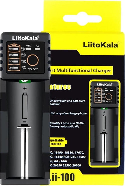 LII-100 Pil Şarj Cihazı Aleti Li-ion IMR 18650 18490 18350 17670 17500 16340 RCR123 14500 10440 Uyumlu