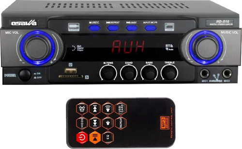 HD-510 2X50 WATT 220V/12V GİRİŞ USB-SD -BT-UK TRAFOSUZ 2 MİK GİRİŞLİ STEREO Amfi