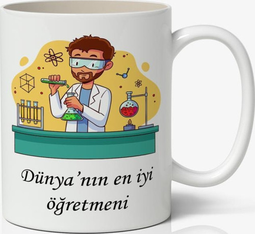 Dünyanın En İyi Öğretmeni - Öğretmenler Günü Temalı Baskılı Kupa Bardak Baskılı Kahve Kupa Bardak