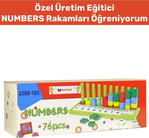 Özel Seri Görsel Zeka Algı Matematik Rakam Sayı Eğitici NUMBERS RAKAMLARI ÖĞRENİYORUM 76 PARÇA