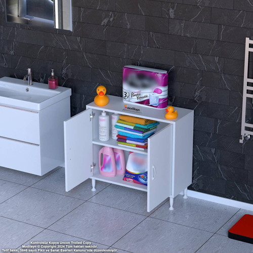 SÖKE Küçük Alanlar İçin Akıllı Çözümler 75x75x32,5 cm’ lik 2 Kapaklı 2 Göz Raf Dolap