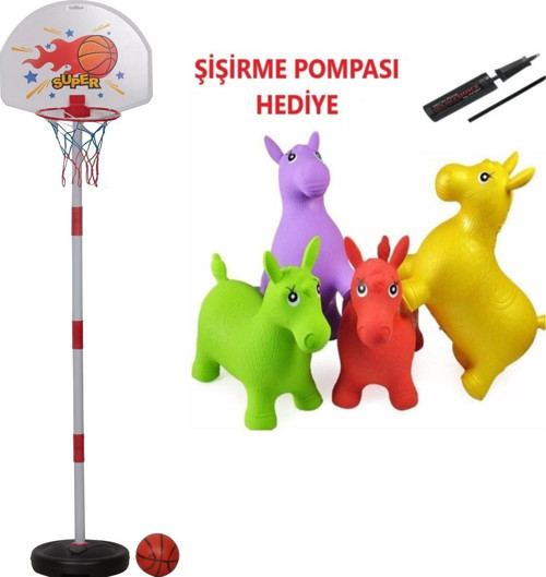Ayarlanabilir Basketbol Potası Ve Pilates Eşeği Çocuk Spor Seti
