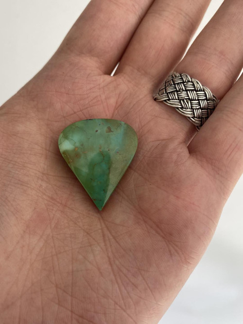 Okyanus Temalı Doğal Kabaşon Firuze Taşı 38 Karat - Turkuaz Taşı 7,5 Gram