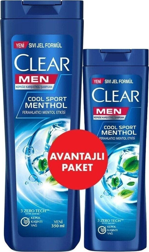 Men Kepeğe Karşı Etkili Şampuan Cool Sport Menthol Ferahlatıcı Mentol Etkisi 350 Ml + 180 Ml