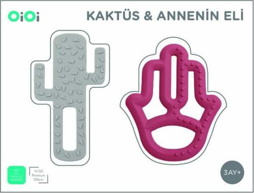 kaktüs ve Anne eli Dişlik 2li Avantaj paketi Gri