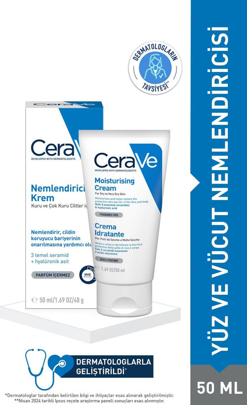 Nemlendirici Krem 50 Ml - Kuru Ve Çok Kuru Ciltler İçin
