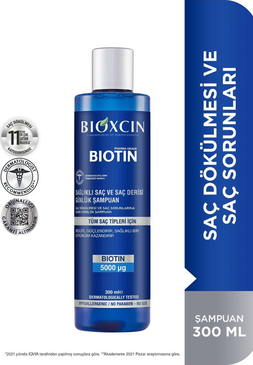 Biotin Günlük Şampuan 300 Ml - Hassas Saç Ve Saç Derisi Yatıştırıcı Hipoalerjenik Arındırıcı