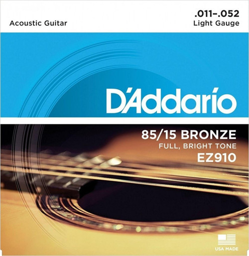 Ez910 Akustik Gitar Tel Seti, 85/15 Bronze, Lıght Gauge D'Addario Ez910, 85/15 Bronze - Li