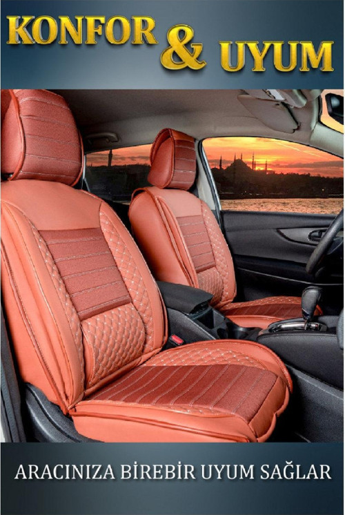Volvo S40 Lüx Deri Oto Koltuk Kılıfı Ön Arka Takım Set Safir Serisi TARÇIN