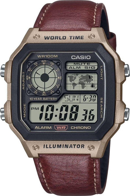 Standart AE-1200WHL-5AVDF Deri Kordon Erkek Kol Saati