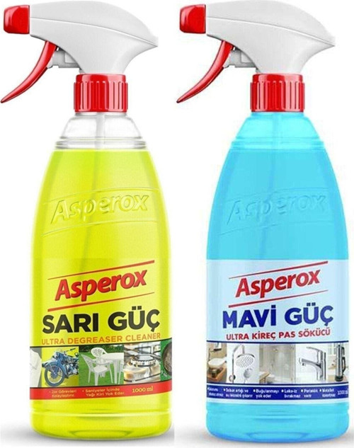 Mavi Güç Ultra Kireç Ve Pas Sökücü X Sarı Güç Ultra Yağ Çözücü 1 Lt Sprey X 2