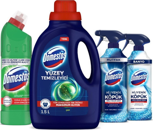 Yüzey Temizleyici Çam1500Ml+Dağ Esintisi Çamaşır Suyu750Ml+Hijyenik Köpük Banyo/Muftak450Ml