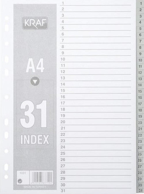SEPARATÖR 1031 1-31 RAKAM - (8 Adet)