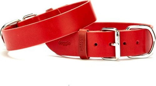 Deri El Yapımı Köpek Boyun Tasması 3,5x47-55 cm Kırmızı