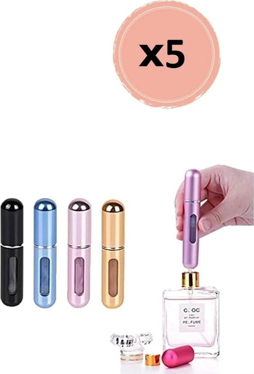 Taşınabilir Mini Doldurulabilir 5 Adet Parfüm Şişesi Atomizer Parfüm Şişeleri Boş Küçük HDH75