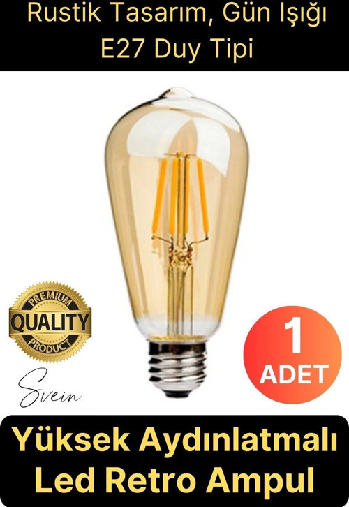 Vintage Spiral Filament Blubs Rustik Retro Akkor LED Ampul Yüksek Işıklandırma Lamba Gün Işığı E27