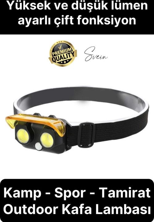 Premium Led Kafa Lambası Cob 80 Lümen Güçlü Aydınlatma Kamp Spor Tamirat Outdoor Ayarlı Fonksiyonel