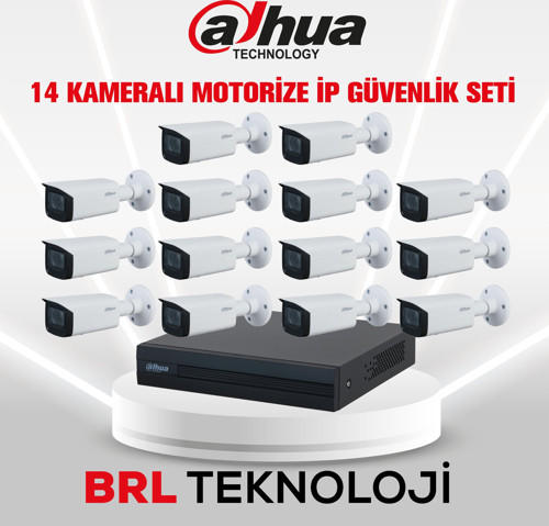 14 Kameralı 2 MP Motorize Ip Güvenlik Kamera Seti
