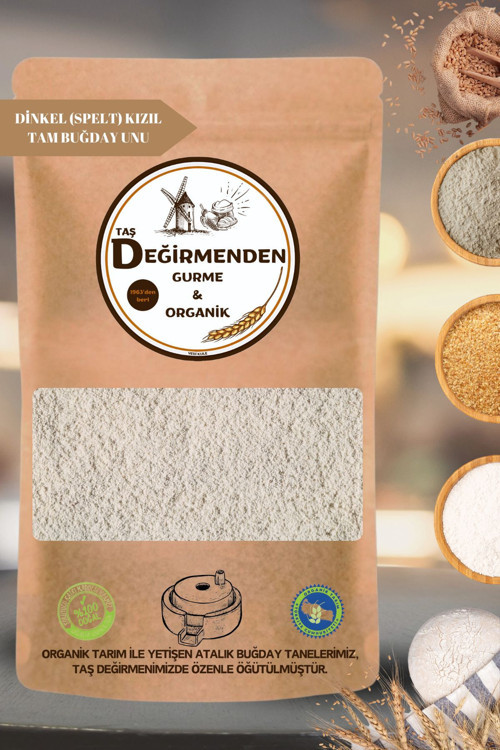 Organik Atalık Dinkel Spelt Kızıl Tam Buğday Unu - 1 Kilo