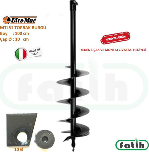 Toprak Burgu Uç 10 Ø X 100 CM MTL51 + MTL85R