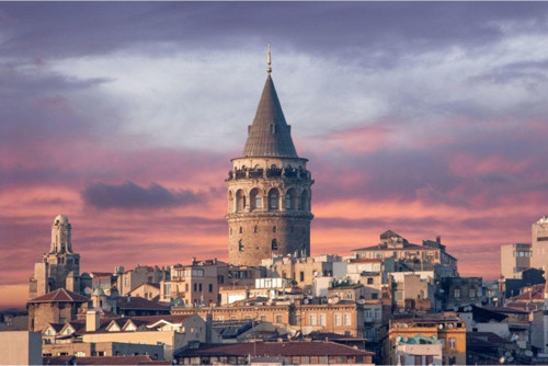 Galata Kulesi Akşam Fotoğraf Kanvas Tablo 20x30 cm 20x30 cm