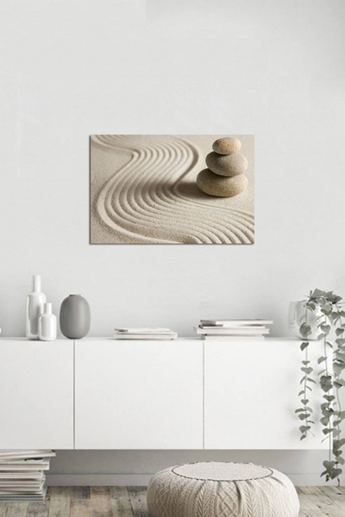Kum Ve Taşlar Zen Kanvas Tablo 30x40 cm 30x40 cm