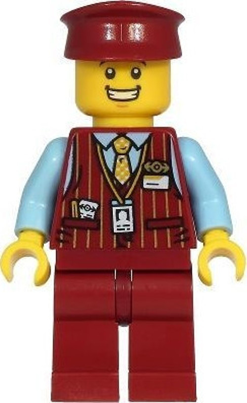 Minifigür Tram Driver - Male Dark Red Vest Bright Light Blue Shirt Dark Red Legs Dark Red Hat +5 Yaş (1 Parça)
