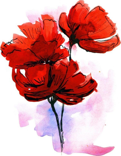 Modern Gelincikler Çiçekler Kanvas Tablo 30x40 cm 30x40 cm