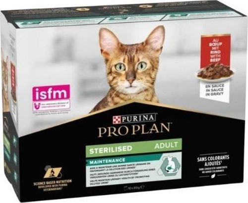 Sığır Etli Pouch Kısırlaştırılmış Konserve Kedi Maması 10 Adet 85 Gr