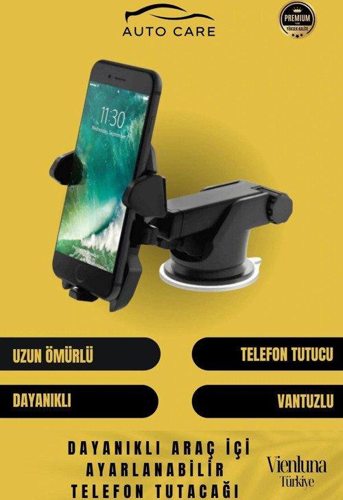 Deluxe Üretim Uzayan Ayarlanan Vantuzlu Cep Telefon Tutucu Otomobil Araç Araba İçi Telefon Tutacağı